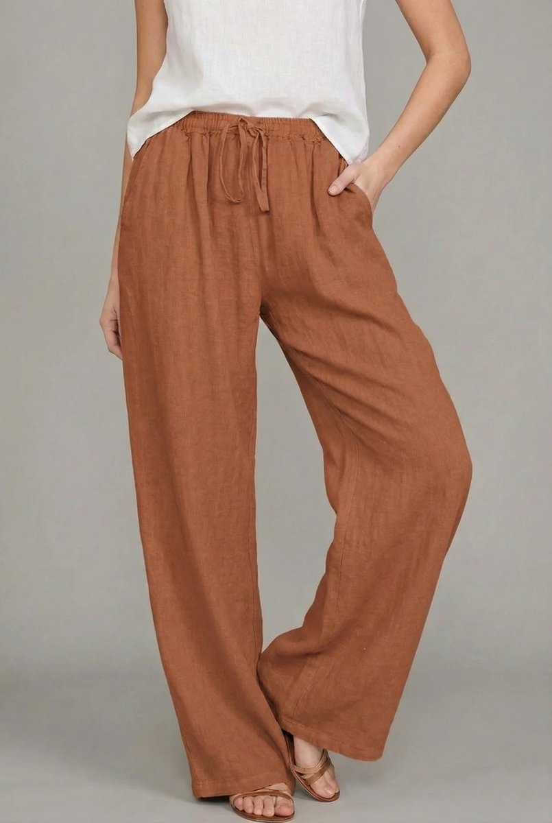 Women's Wide Leg Drawstring Pants — Elastic Waist, All Sizes 5