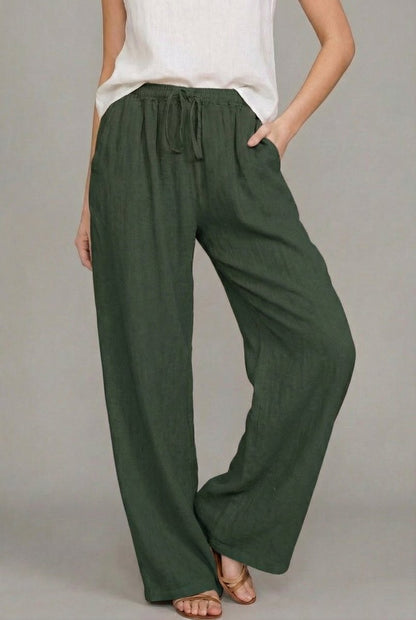 Women's Wide Leg Drawstring Pants — Elastic Waist, All Sizes 7